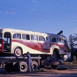 Peter Anderson's REO Pusher unregistered on Mack Semi Trailer, Erina Heights, NSW, 21 July 1973