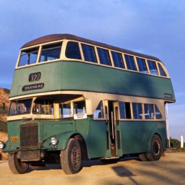 PTC Leyland OPD2-1 2684, terminus, Beach Road, Redhead Beach, NSW, 5 August 1973