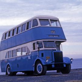 PTC Leyland OPD2-1 2769, (HCVA Tour), near terminus, Caves Beach, NSW, 24 May 1975