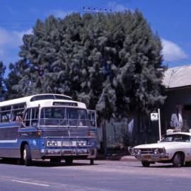 PTC GM Denning Coach MO-4702, coach stop, main street of Walgett, NSW, 30 October 1976