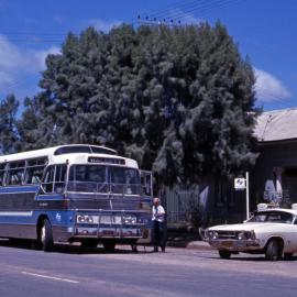 PTC GM Denning Coach MO-4702, coach stop in main street Walgett, NSW, 30 October 1976