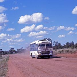Loves Tours Dubbo Bedford Coach MO-5759 at Lightning Ridge, NSW, 1 November 1976