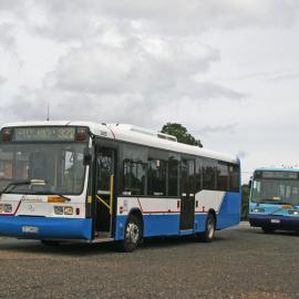 STA Mercedes O405, 3405, Volvo B10BLE 3877, Redhead Road, Redhead, NSW, 16 November 2013