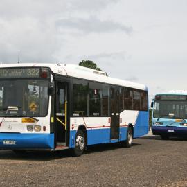 STA Mercedes O405, 3405, Volvo B10BLE 3877, Redhead Road, Redhead, NSW, 16 November 2013