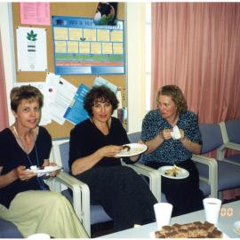 Christine Smith dietitian; Veronica Findlay Social Worker; Nikki Holden Clerical staff; Byrne House;