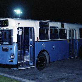 UTA Leyland Leopard MK II coach 1569, restaurant car park, Pacific Highway, Peats Ridge, NSW, 18 September 1986