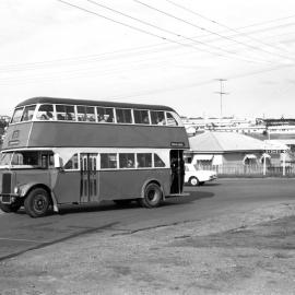 DGT Leyland OPD2-1 2730 turning from street to street at Jesmond, NSW, 31 May 1969