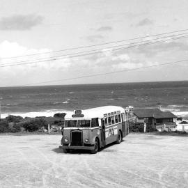 PTC Leyland OPD2-1 SD 2851, HVCA tour, near terminus off Scrubby Street, Redhead, NSW, 21 February 1976