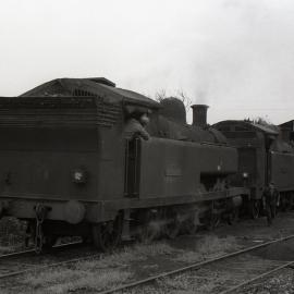 Locomotive No. 9 'Pelaw Main' and No. 10 'Richmond Main', Hexham, NSW, Richmond Vale Railway, January 1973