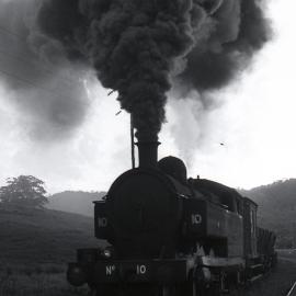 Locomotive No. 10 'Richmond Main' between Doghole and Taylor’s Bridge, Richmond Vale Railway, 9 March 1973