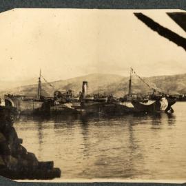 Camouflaged ship in Beirut Harbour, World War I