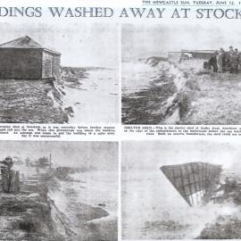 Buildings washed away at Stockton, 1945, Stockton, NSW