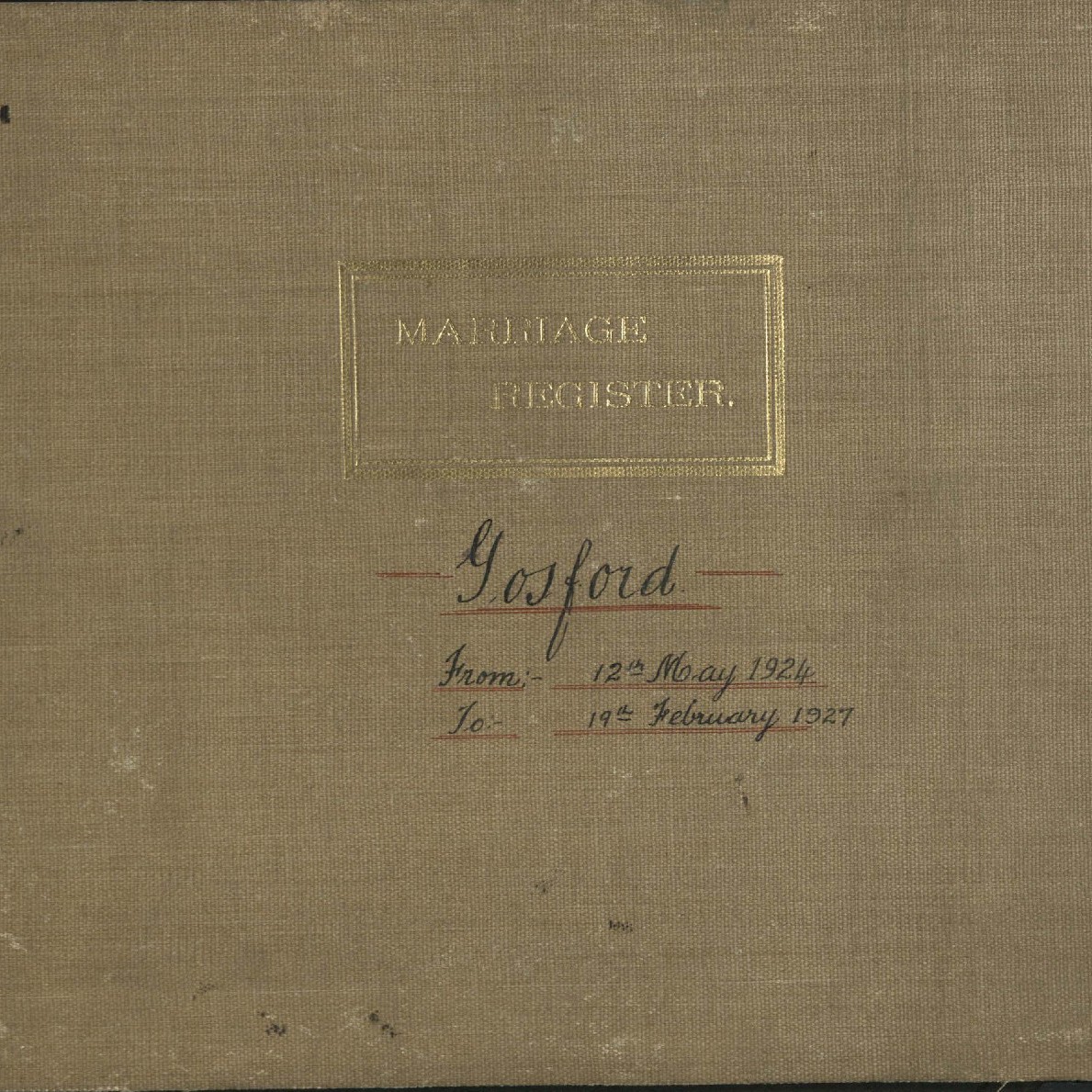 Gosford Marriage Register, 1924 - 1927