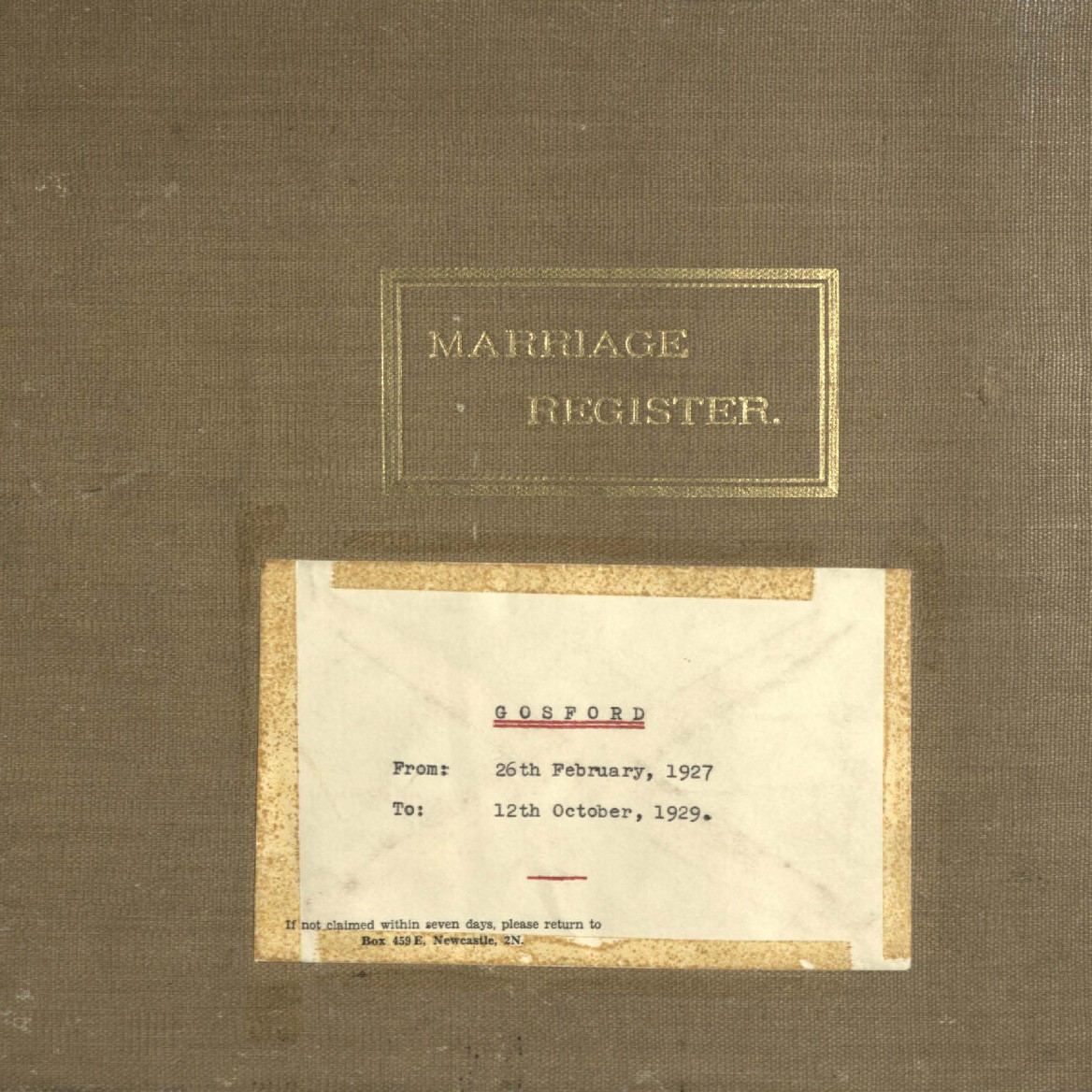 Gosford Marriage Register, 1927 - 1929