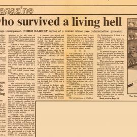 Woman who survived a living hell. Saturday Magazine, Newcastle Herald, 16 June 1990, p. 15