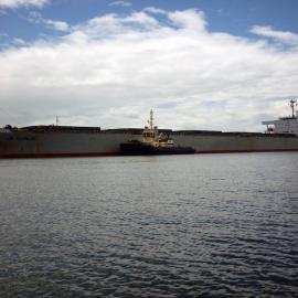 J P Gunjo escorted by "Svitzer Maitland", Newcastle Harbour, NSW, 26 January 2013