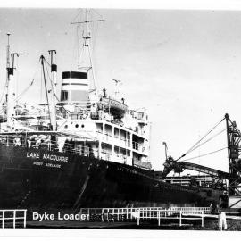 "MV Lake Macquarie", Maritime Services Board Dyke loader, steelworks channel, 1959 
