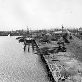 Basin loader wharf under construction, 1964 