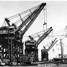 Electric cranes Numbers 8-13 , West Basin, 1964