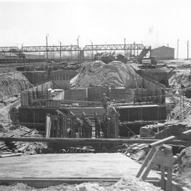 Dump station under construction basin loader, November 1965 