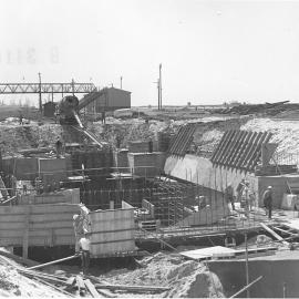Dump station foundations being constructed, October 1965 