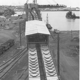 Wharf conveyors to SL1, under construction, January 1967