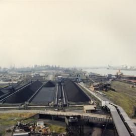Maritime Services Board Basin, loader stockpile, 1970 