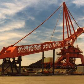 Port Waratah Coal Services reclaimer No. 3  being assembled, 1982 