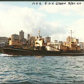 "E O K Green", Maritime Services Board dredge, Sydney, NSW, August 1980