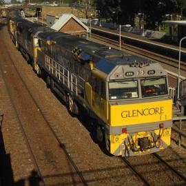 XRN019 and three classmates trundle along the down coal road at Waratah late one afternoon, 29 May 2016