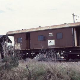 An NVUF guards van on the up coal train at Waratah not long before guards vans were removed from coal trains