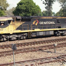 QR National 5002 and Aurizon 5040 passing through Maitland on the up coal road, April 2016