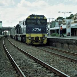 8206, two G class and an 82 class on unit 6 wait for the road at Maitland before heading along the up main