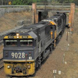 9028 and two class mates approaching Greta on the down main, 15 May 2017