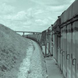 Looking back along a coal train as it approaches Saxonvale Junction
