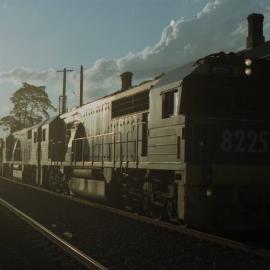 8225 and a classmate at Singleton on an up coal train at Singleton during a crew change