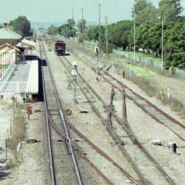 Singleton yard with light engine 9021 seen in the distance