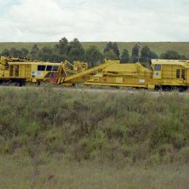 Track machine being used for the construction of the Ashton coal siding