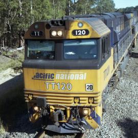 TT120, a 92 class and another TT class on unit 20 at Drayton, NSW, May 2014