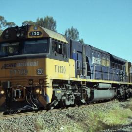 TT120, a 92 class and another TT class on unit 20 during a pause while loading to recharge the bin at Drayton, NSW, 
