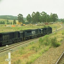 Three 90 class locomotives wait to leave the Macquarie Generation sidings at Antiene, NSW, October 2008