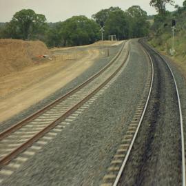 Looking in the down direction at Antiene at work on duplication between Antiene and Grasstree, NSW, October 2008