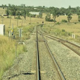 A red starting signal at Yarrawa stops further progress and a crew has to wait for a clear signal, January 2014