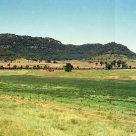 The countryside at Sandy Hollow with a coal train in the loop