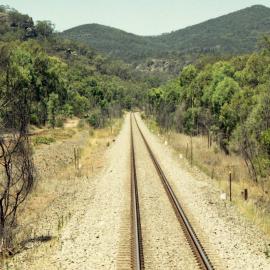 The line from Sandy Hollow in the up direction, January 2014