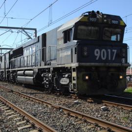 9017 and a classmate with unit 43 heading south past Broadmeadow, NSW, July 2018