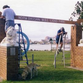 Replacement of mantel, Norm Bassan M.B.E. Lions Park, Stockton, NSW, [1998]