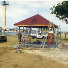 Shelter being constructed at Lions Park, Stockton Foreshore, NSW, [1978]