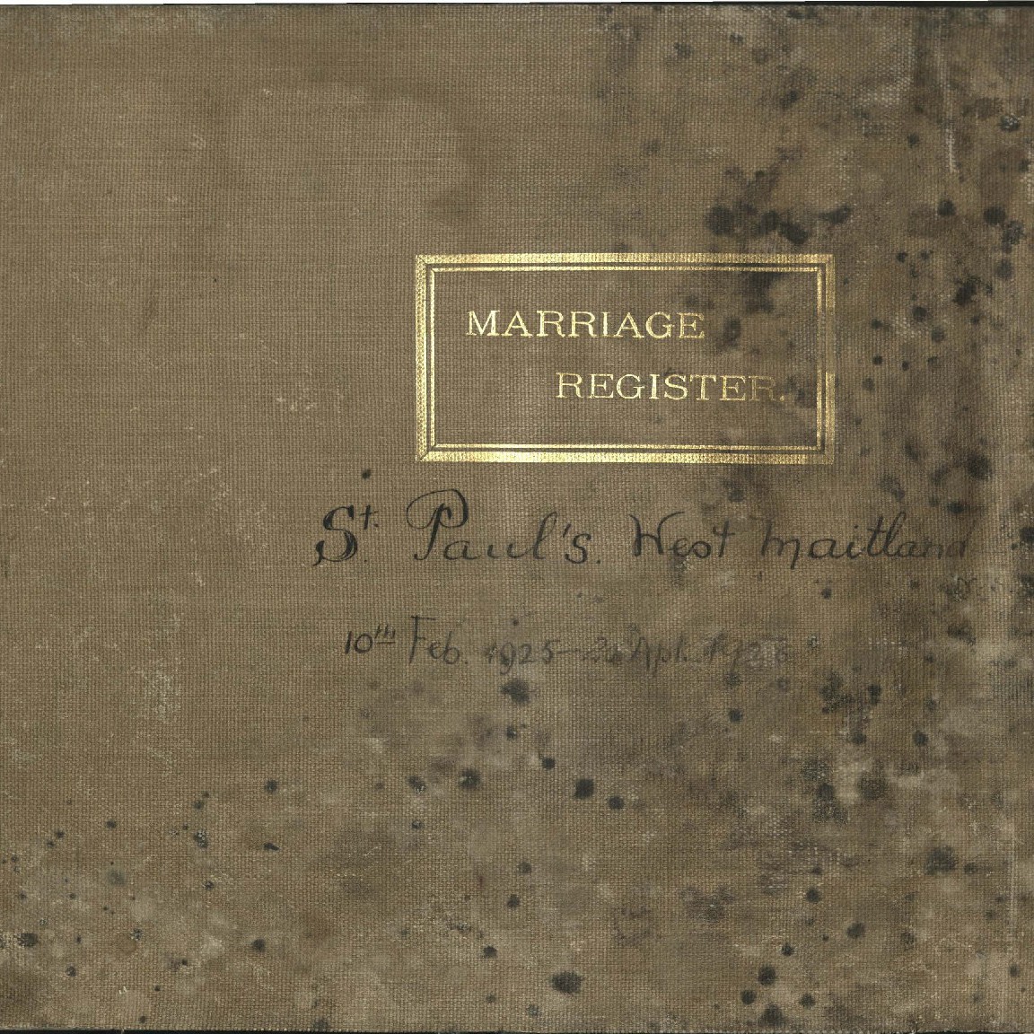 South Maitland (St Paul's) Marriage Register, 1925 - 1928