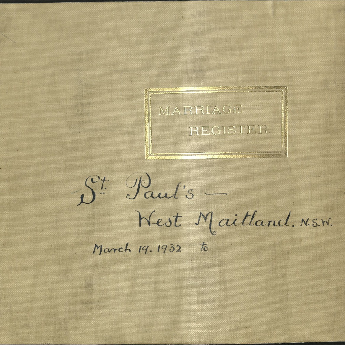 South Maitland (St Paul's) Marriage Register, 1932 - 1935